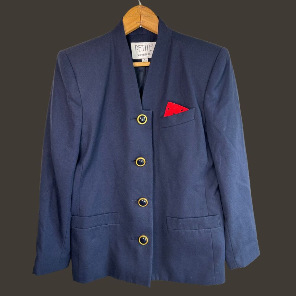 Vintage 90s Petit Sophisticate Blazer with Pocket Square